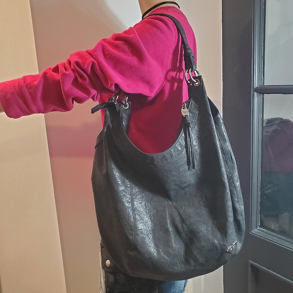 Roxy Y2K Faux Leather Shoulder Hobo Bag